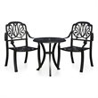 vidaXL 3 Piece Aluminum Medium Bistro Set in Black