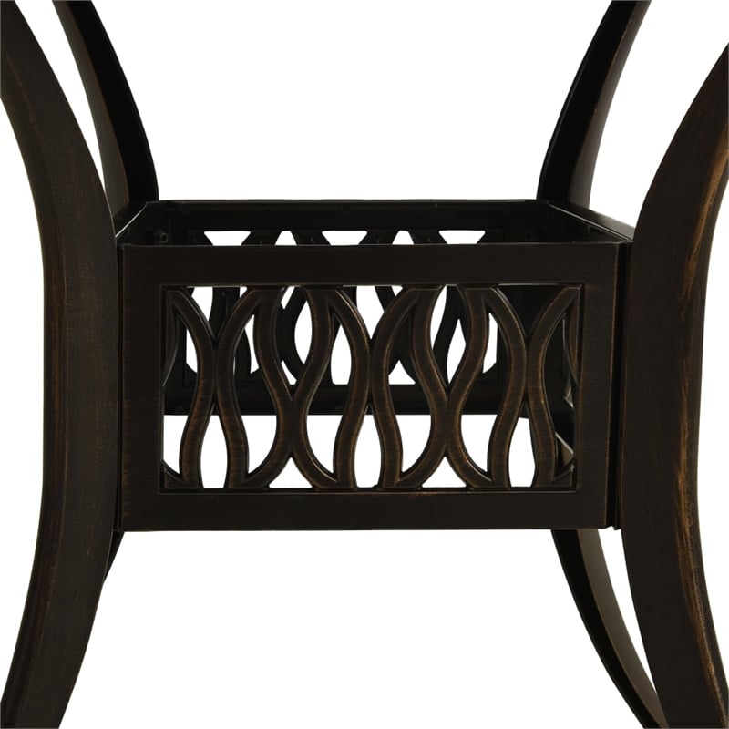 vidaXL Aluminum Medium Bistro Set in Brown