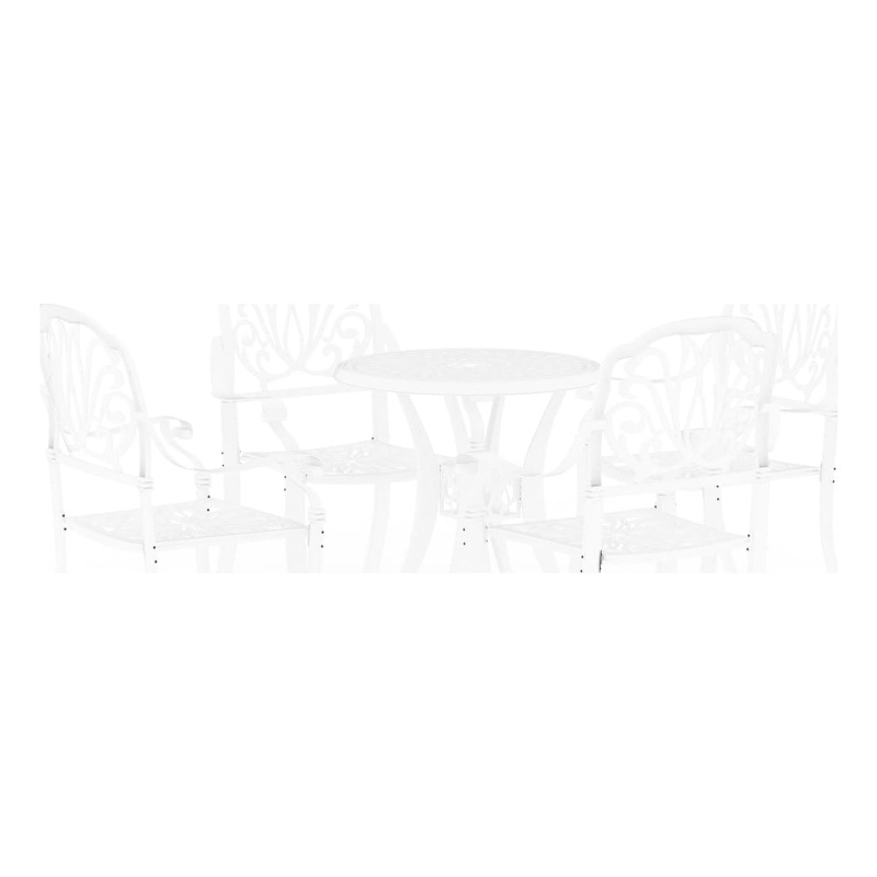 vidaXL 5 Piece Aluminum Medium Bistro Set in White