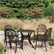 vidaXL 5 Piece Aluminum Medium Bistro Set in Bronze