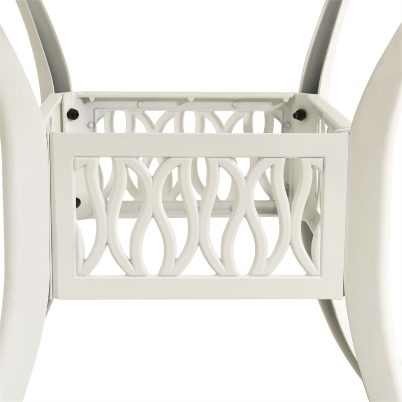 vidaXL 5 Piece Aluminum Bistro Set in White