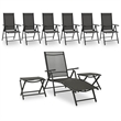 vidaXL 9 Piece Aluminum Medium Garden Lounge Set in Black