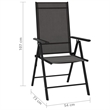 vidaXL 9 Piece Aluminum Medium Garden Lounge Set in Black