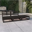 vidaXL 3 Piece Wood Medium Garden Lounge Set in Black