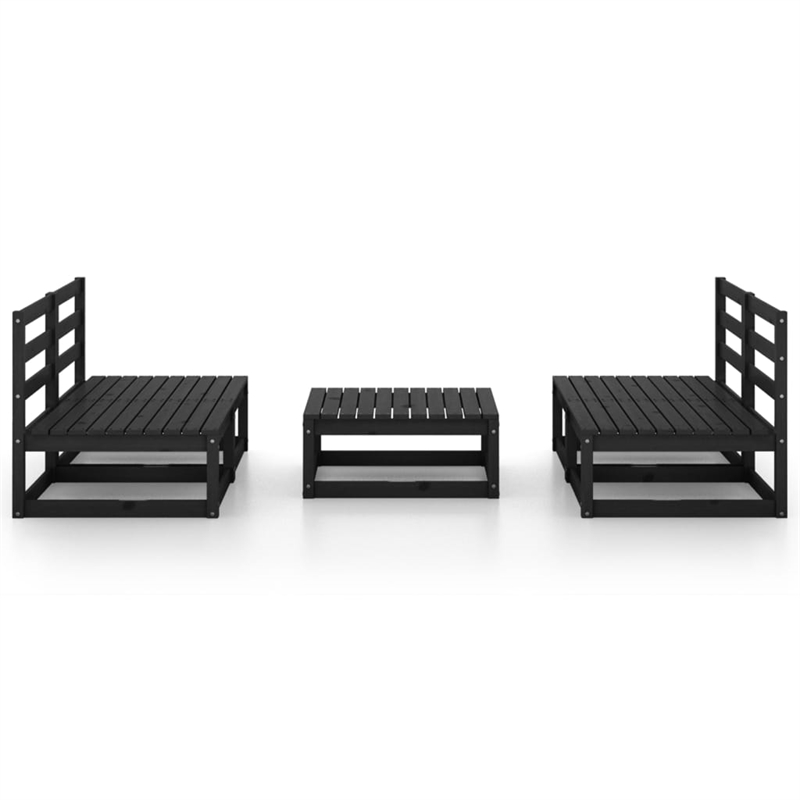 vidaXL 5 Piece Wood Large Garden Lounge Set in Black