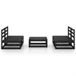 vidaXL 5 Piece Wood Large Garden Lounge Set in Black