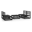 vidaXL 5 Piece Wood Large Garden Lounge Set in Black