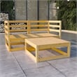 vidaXL 3 Piece Wood Garden Lounge Set in Natural