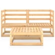 vidaXL 3 Piece Wood Garden Lounge Set in Natural