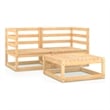 vidaXL 3 Piece Wood Garden Lounge Set in Natural