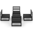 vidaXL 5 Piece Wood Garden Lounge Set in Black