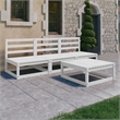 vidaXL 4 Piece Wood Small Garden Lounge Set in White