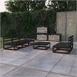 vidaXL 6 Piece Wood Medium Garden Lounge Set in Black