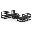 vidaXL 6 Piece Wood Medium Garden Lounge Set in Black