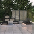 vidaXL 7 Piece Wood Small Garden Lounge Set in Black