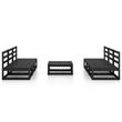 vidaXL 7 Piece Wood Small Garden Lounge Set in Black