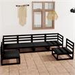 vidaXL 6 Piece Wood Garden Lounge Set in Black