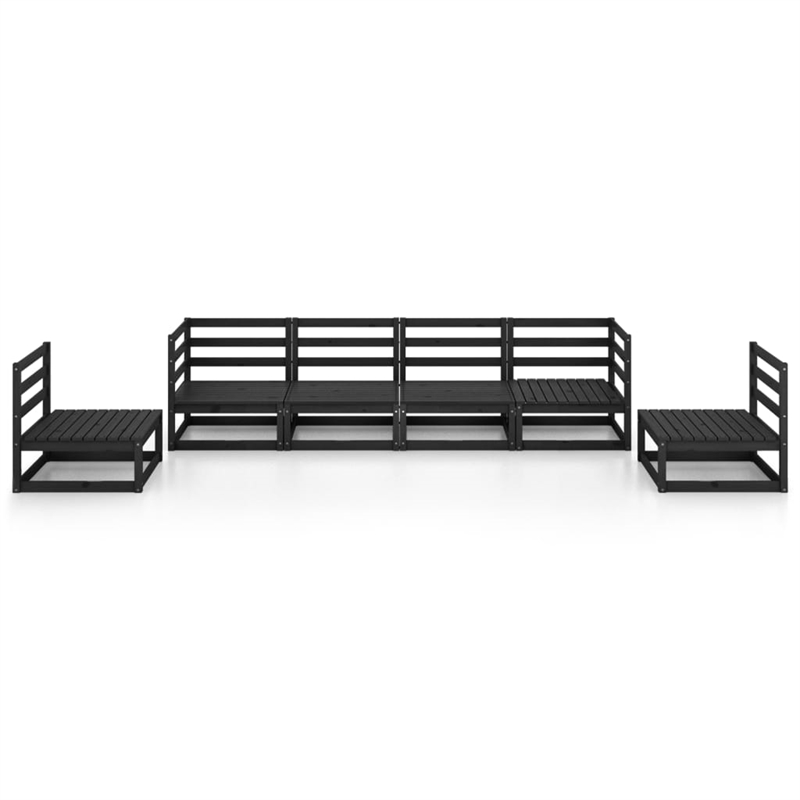 vidaXL 6 Piece Wood Garden Lounge Set in Black