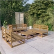 vidaXL 7 Piece Wood Medium Garden Lounge Set in Brown