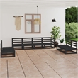 vidaXL 8 Piece Wood Large Garden Lounge Set in Black