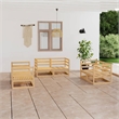 vidaXL 6 Piece Wood Small Garden Lounge Set in Brown