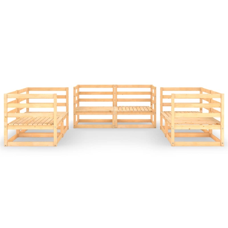 vidaXL 6 Piece Wood Small Garden Lounge Set in Brown