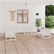 vidaXL 6 Piece Wood Garden Lounge Set in White