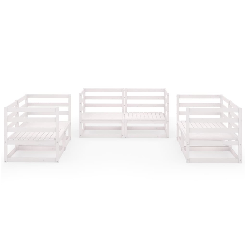 vidaXL 6 Piece Wood Garden Lounge Set in White