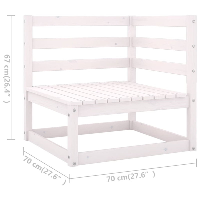 vidaXL 6 Piece Wood Garden Lounge Set in White