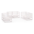 vidaXL 6 Piece Wood Garden Lounge Set in White