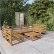 vidaXL 7 Piece Wood Medium Garden Lounge Set in Brown