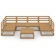 vidaXL 7 Piece Wood Medium Garden Lounge Set in Brown