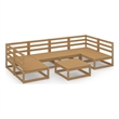 vidaXL 7 Piece Wood Medium Garden Lounge Set in Brown
