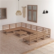vidaXL 10 Piece Wood Medium Garden Lounge Set in Brown