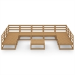 vidaXL 10 Piece Wood Medium Garden Lounge Set in Brown