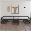 vidaXL 8 Piece Wood Garden Lounge Set in Black