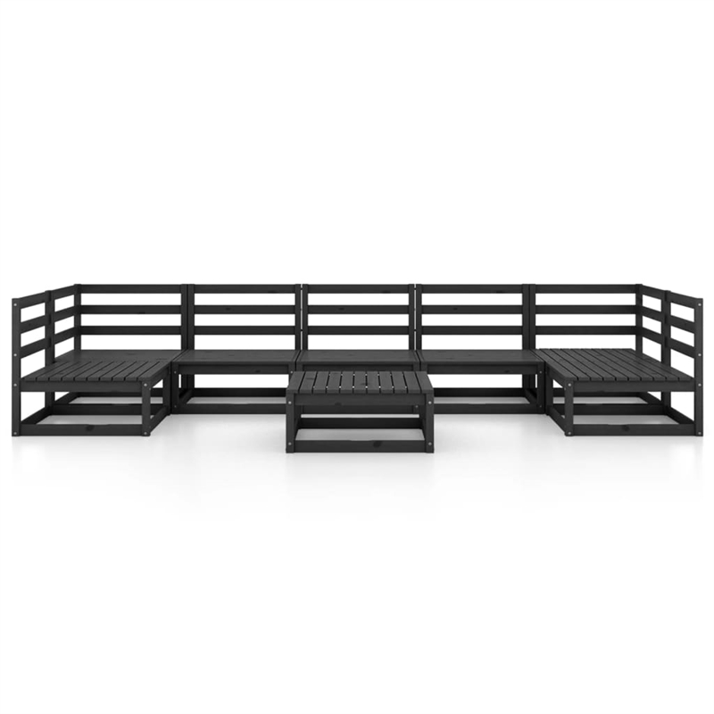 vidaXL 8 Piece Wood Garden Lounge Set in Black