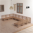 vidaXL 9 Piece Wood Large Garden Lounge Set in Brown