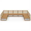 vidaXL 9 Piece Wood Large Garden Lounge Set in Brown