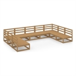 vidaXL 9 Piece Wood Large Garden Lounge Set in Brown
