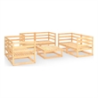 vidaXL 7 Piece Wood Large Garden Lounge Set in Brown
