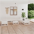 vidaXL 8 Piece Wood Medium Garden Lounge Set in White