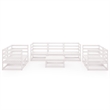vidaXL 8 Piece Wood Medium Garden Lounge Set in White