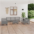 vidaXL 8 Piece Wood Medium Garden Lounge Set in Gray
