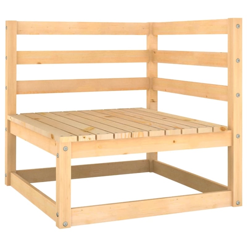 vidaXL 3 Piece Wood Medium Garden Lounge Set in Natural
