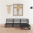 vidaXL 4 Piece Wood Standard Garden Lounge Set in Black
