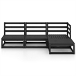 vidaXL 4 Piece Wood Standard Garden Lounge Set in Black