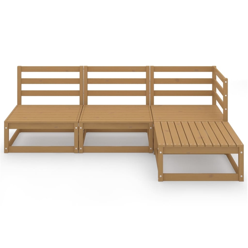 vidaXL 4 Piece Wood Garden Lounge Set in Brown