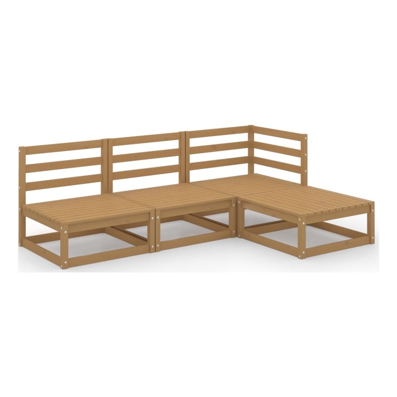 vidaXL 4 Piece Wood Garden Lounge Set in Brown