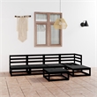 vidaXL 6 Piece Wood Garden Lounge Set in Black